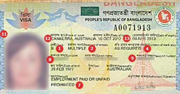visa of bangaldesh